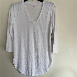 a.n.a White Fitted 3/4 Sleeve T-Shirt